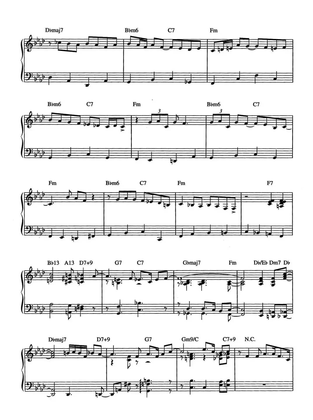 Moanin‘（爵士钢琴酒吧独奏钢琴谱）