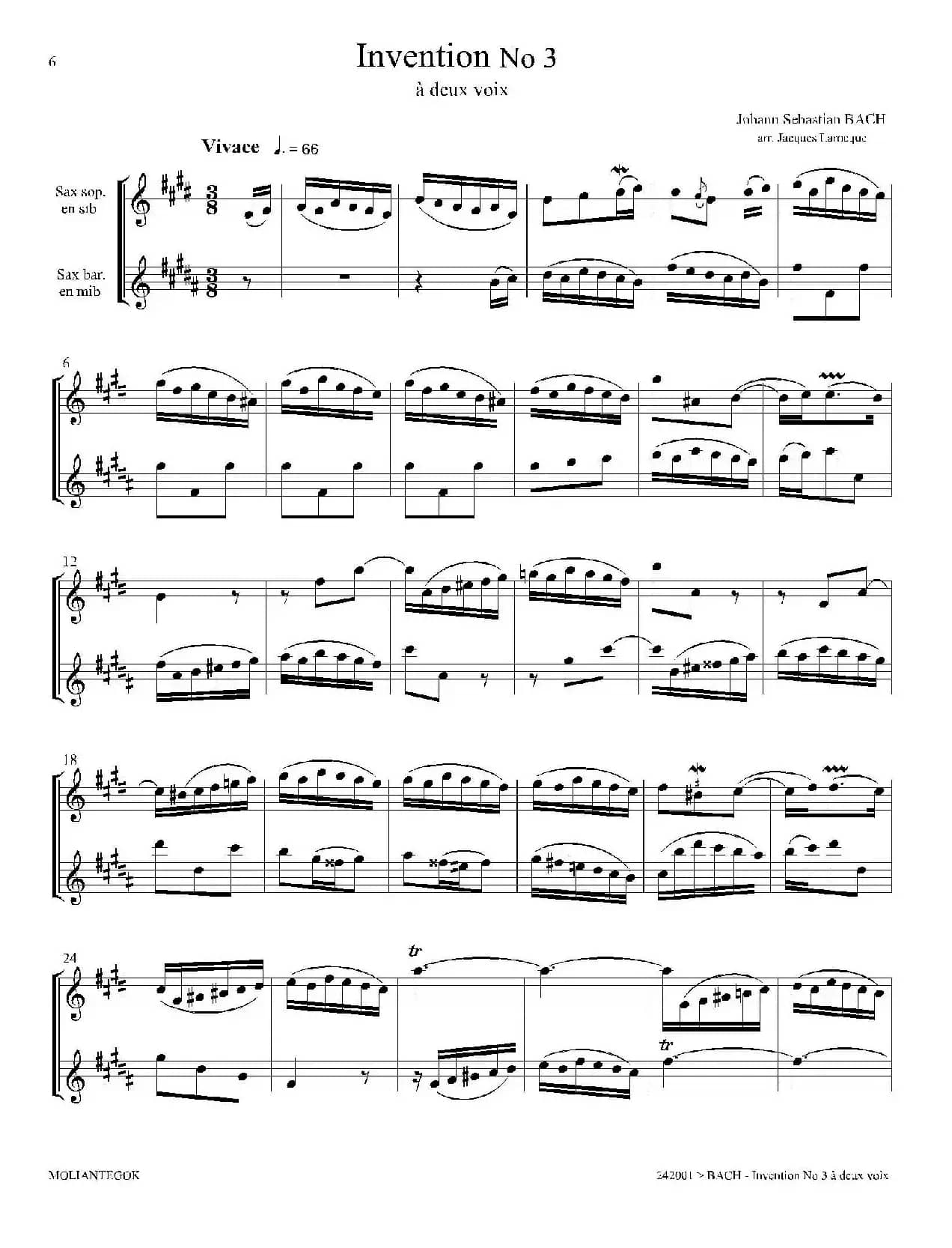 Inventions 巴赫15首创意曲（二重奏—3）