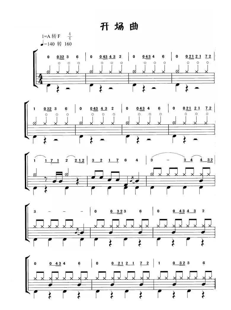 开场曲（鼓谱）