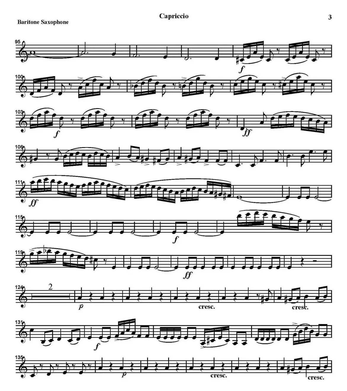 CAPRICCIO（四重奏·上低音萨克斯分谱）