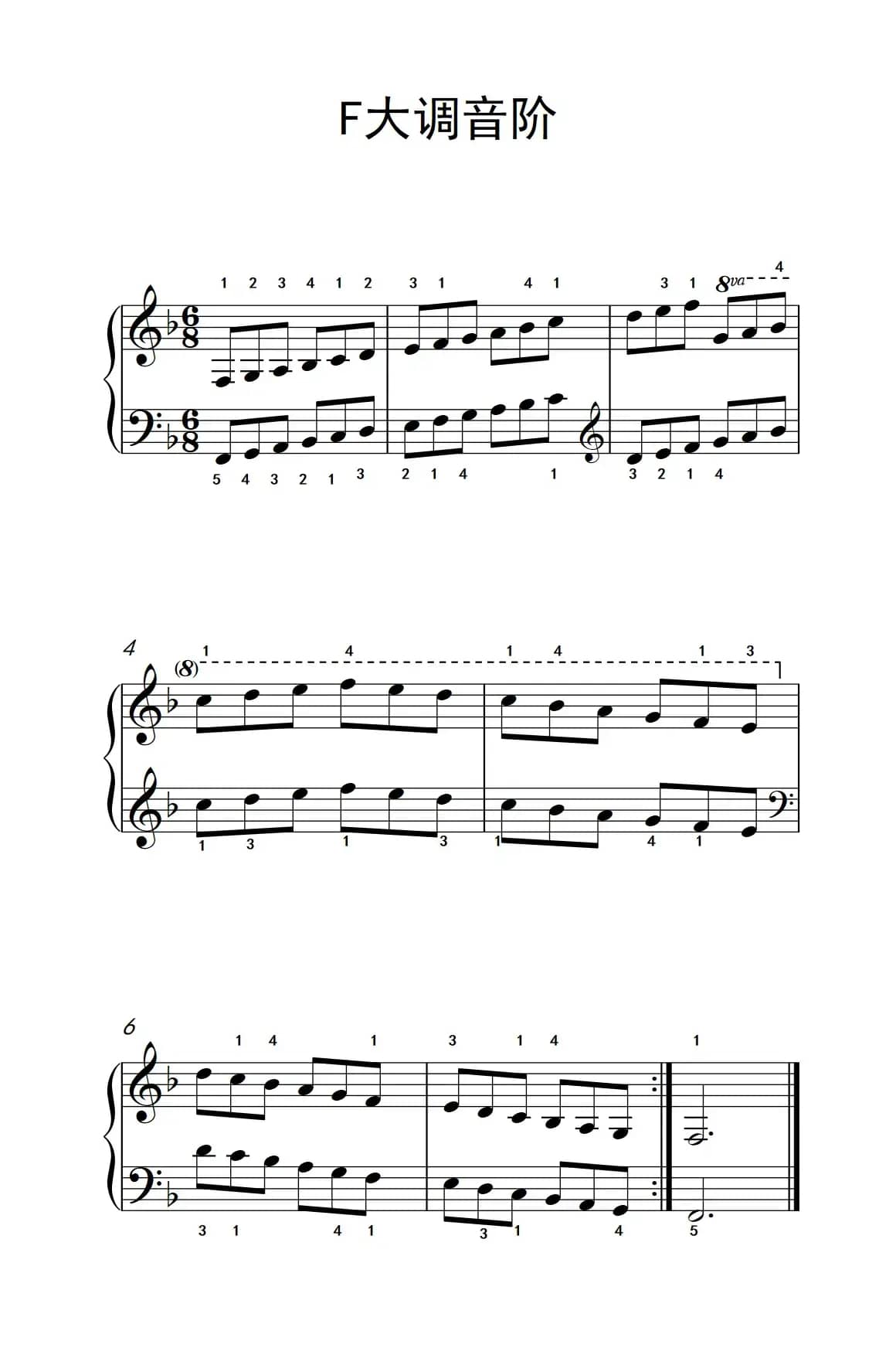 第三级 6.F大调音阶（中央音乐学院 钢琴（业余）考级教程 1-3级）