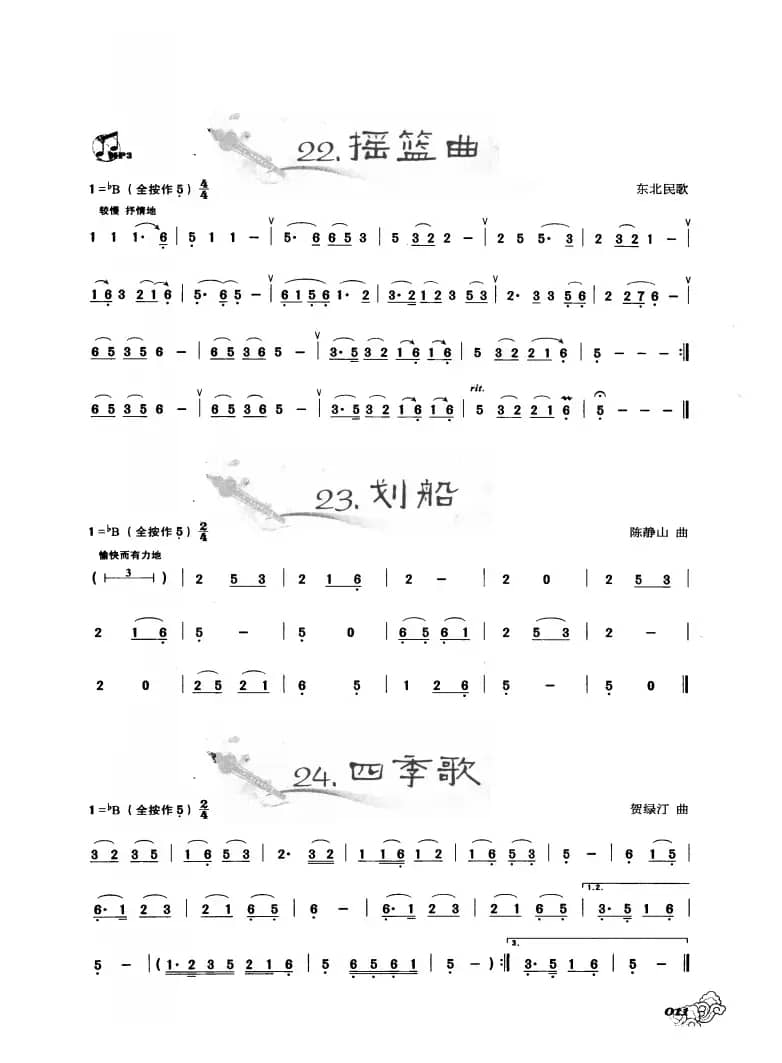 葫芦丝曲精选：摇篮曲 划船 四季歌