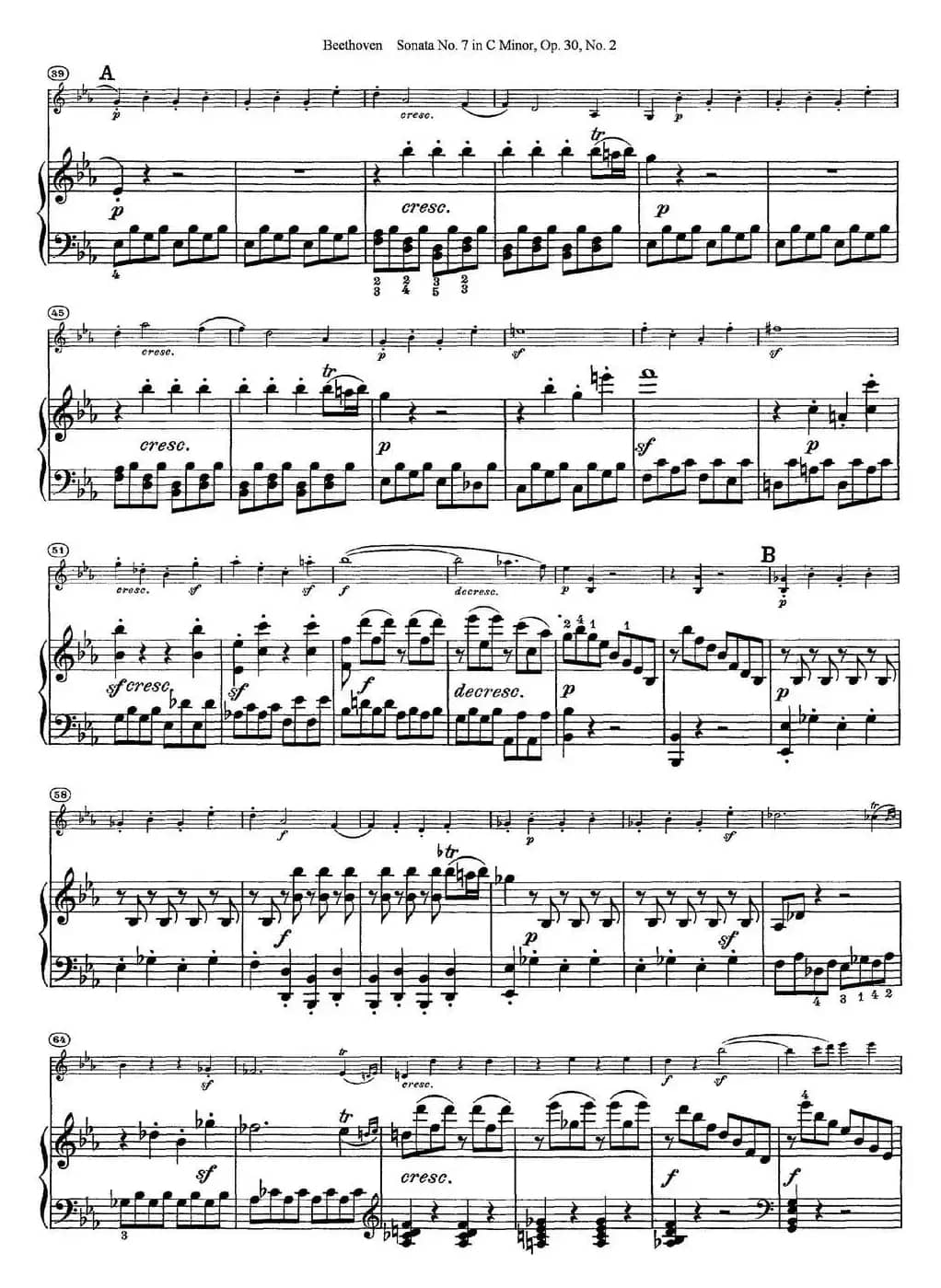 Violin Sonata No.7 in C Minor Op.30 No.2（小提琴+钢琴伴奏）