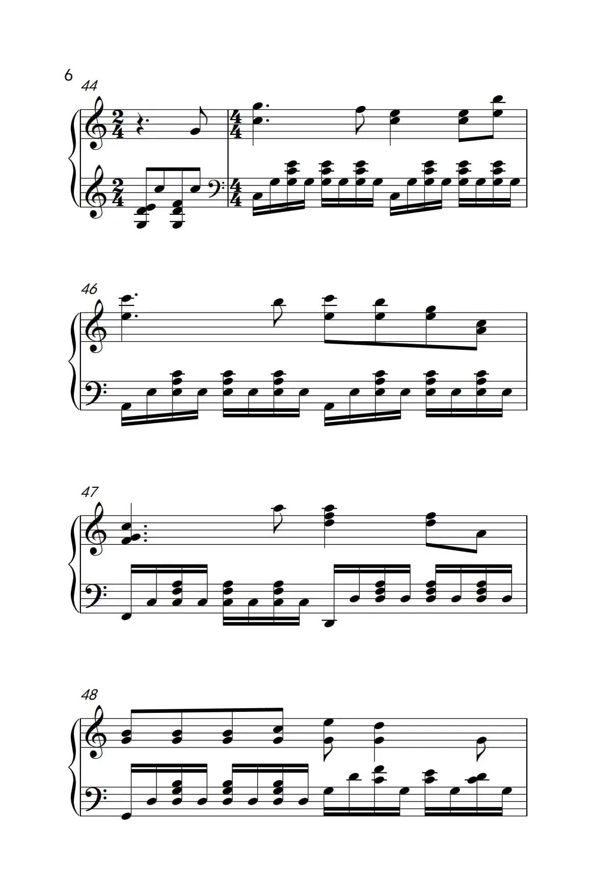 黑白配（《弹吧音教》制谱版）