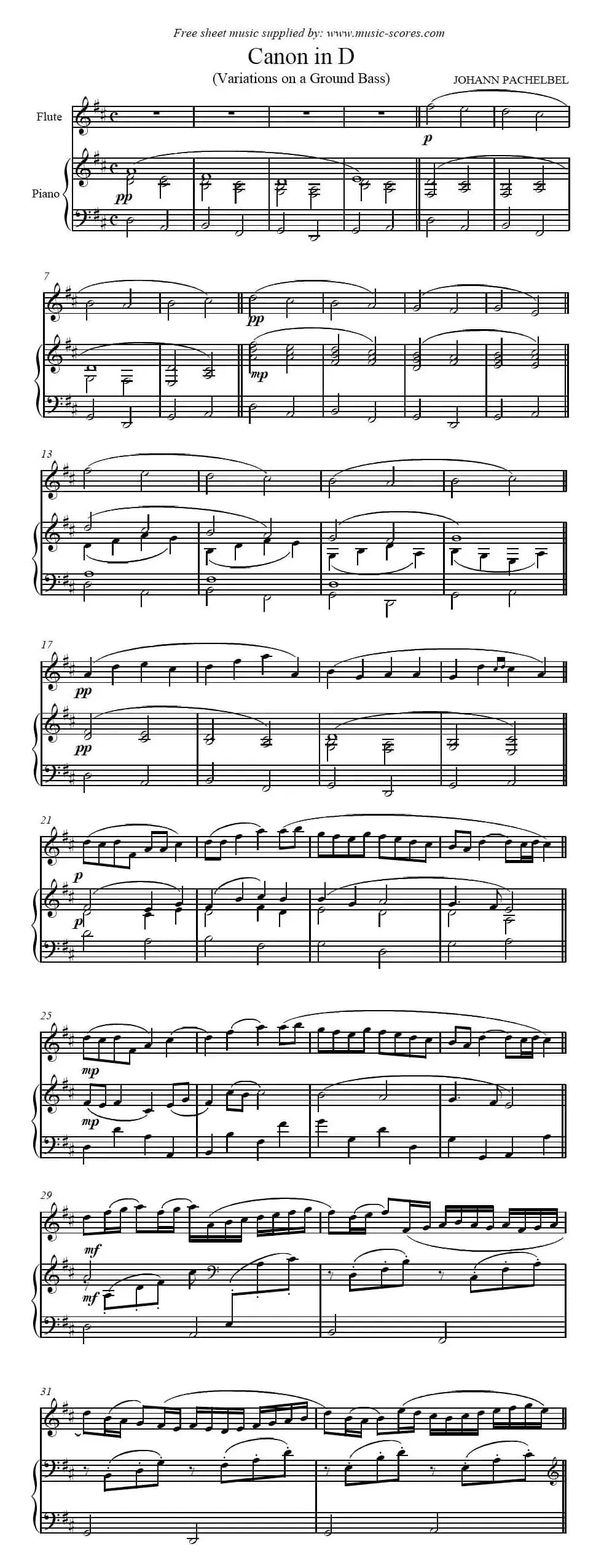 Canon in D（卡农、长笛+钢琴伴奏）