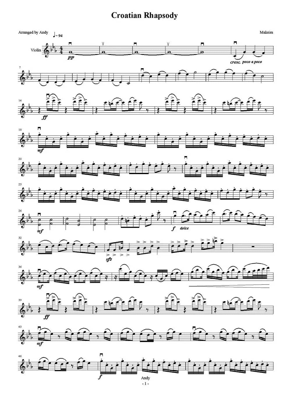 克罗地亚狂想曲（Croatian Rhapsody）