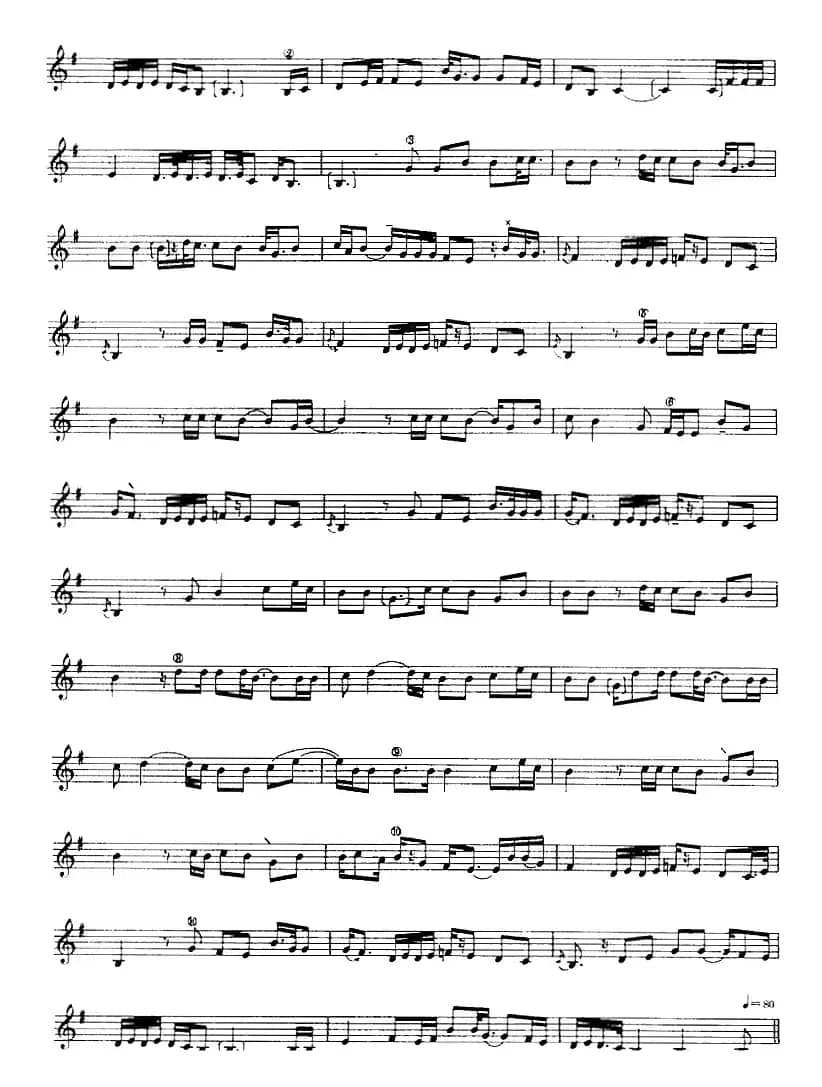 十二木卡姆：Ⅳ 恰尔尕木卡姆 195——205（主旋律谱）