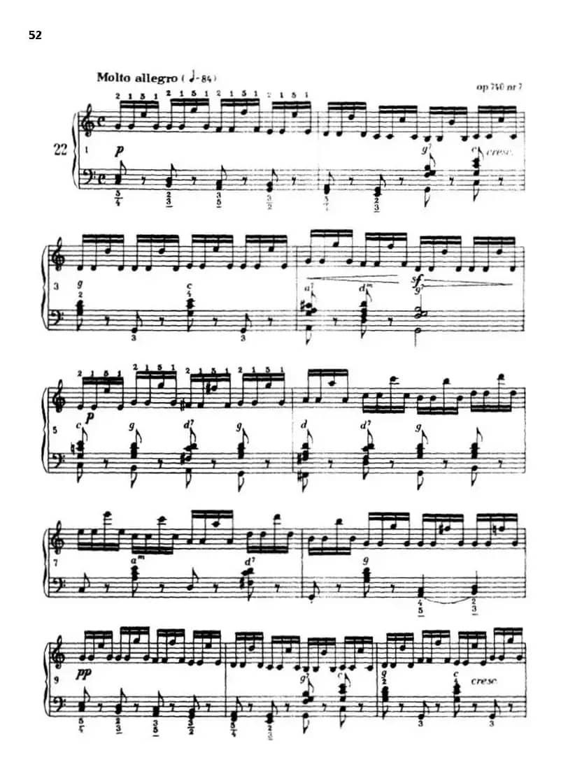 《车尔尼手风琴练习曲集》第Ⅲ册（P52—74）