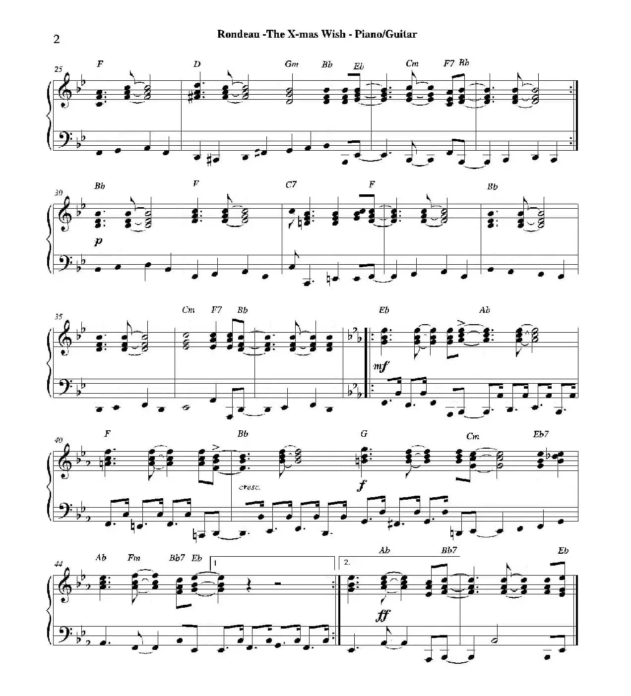 THE X-MAS WISH（钢琴吉他分谱）