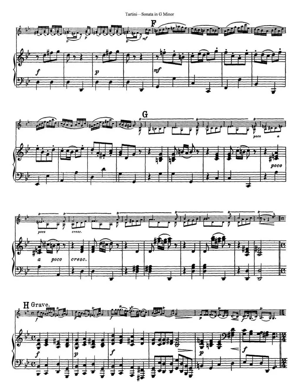 Violin Sonata in G Minor（The Devil's Trill）（小提琴+钢琴伴奏）