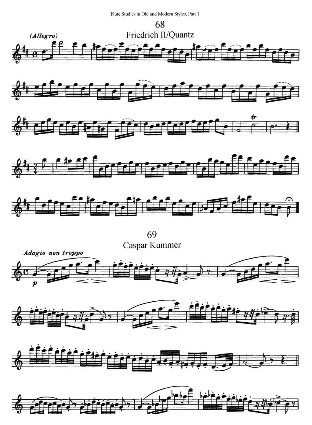 斯勒新老风格长笛练习重奏曲（第一部分）（NO.68-NO.70）