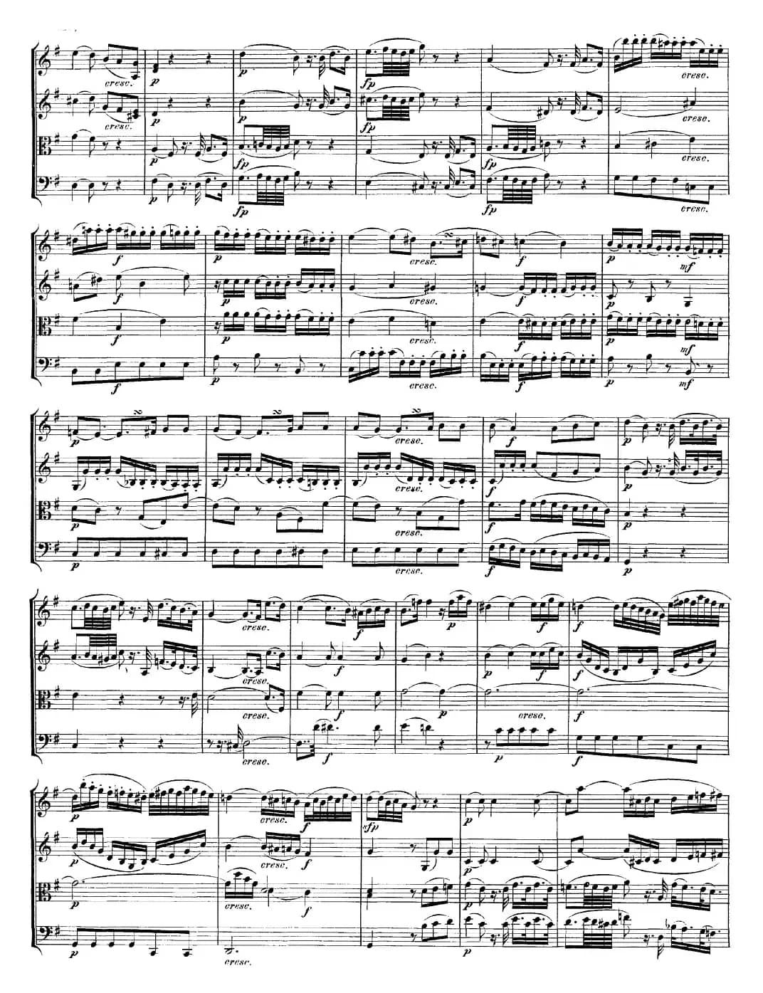 Mozart《Quartet No.20 in D Major,K.499》（总谱）