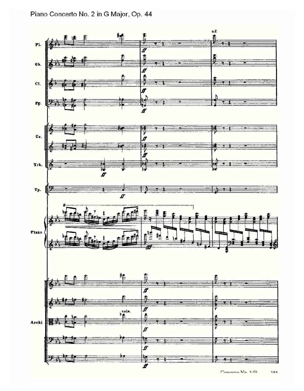 G大调第二钢琴协奏曲, Op.44第一乐章（一）