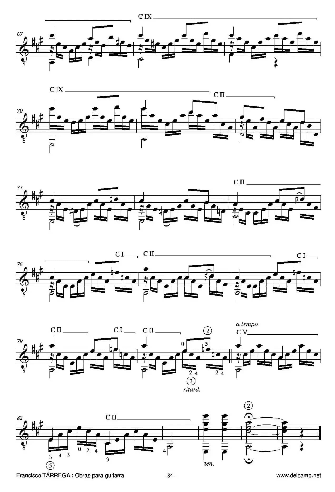 《塔雷加作品全集》第5部分（古典吉他）