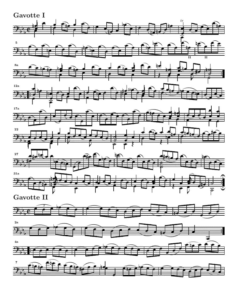 巴赫《大提琴无伴奏六首组曲》：Suite Ⅴ