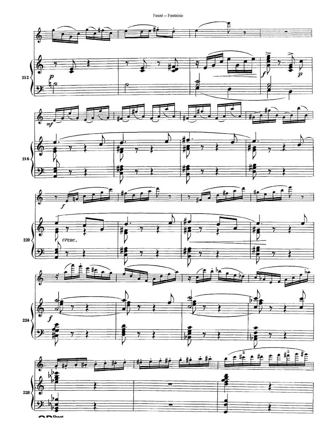 Fantaisie Op.79（幻想曲 作品79号）（长笛+钢琴伴奏）