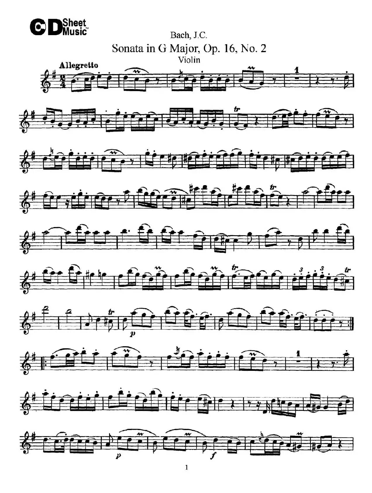 Sonata in D Major,Op.16 No.2