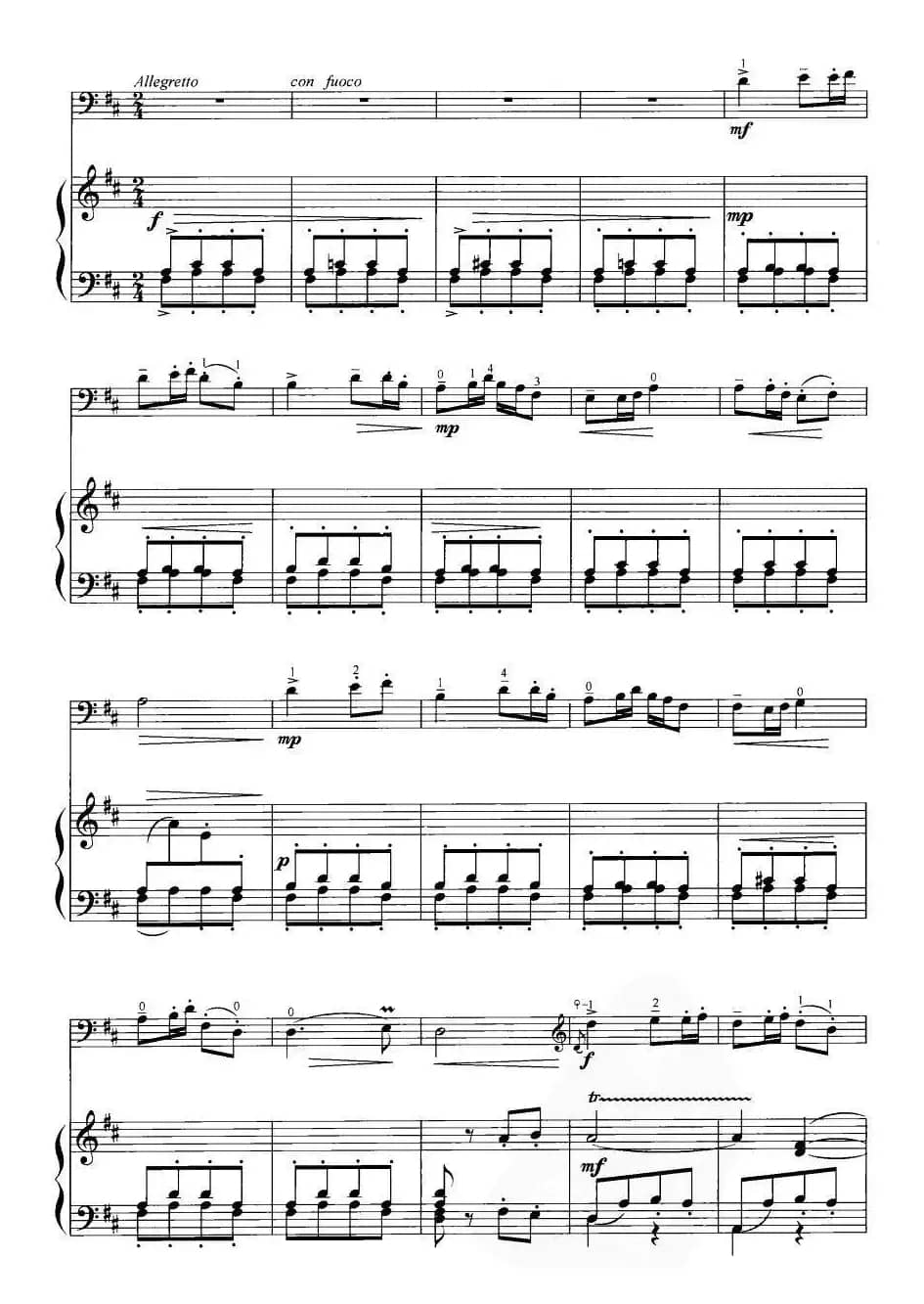 春天来到了草原（大提琴+钢琴伴奏）