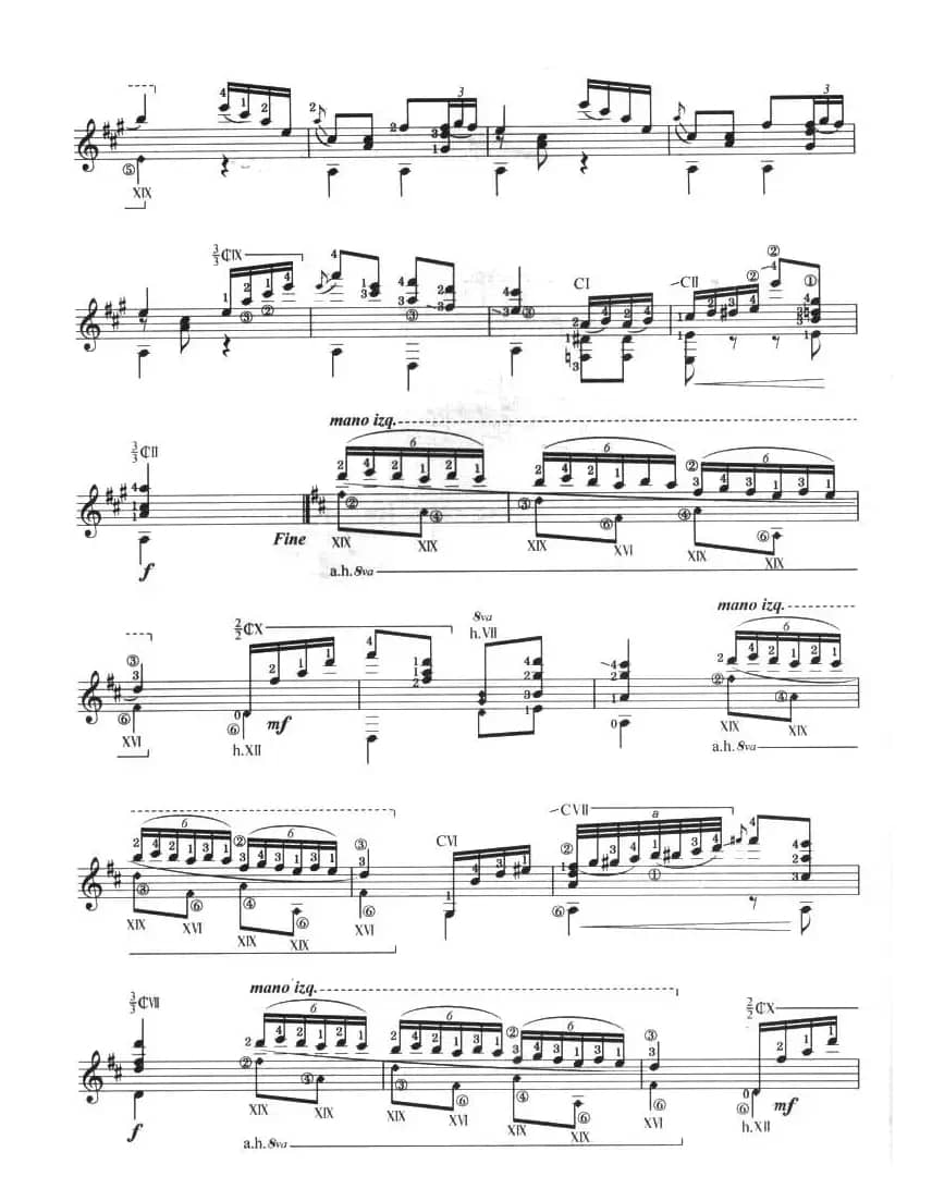 古典吉他考级八级外国乐曲B组（2、晨歌）