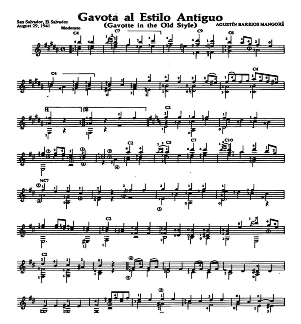 Gavota al Estilo Antiguo(古典吉他)