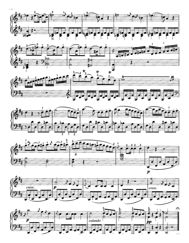 不可不弹的世界钢琴名曲：回旋曲（D大调）