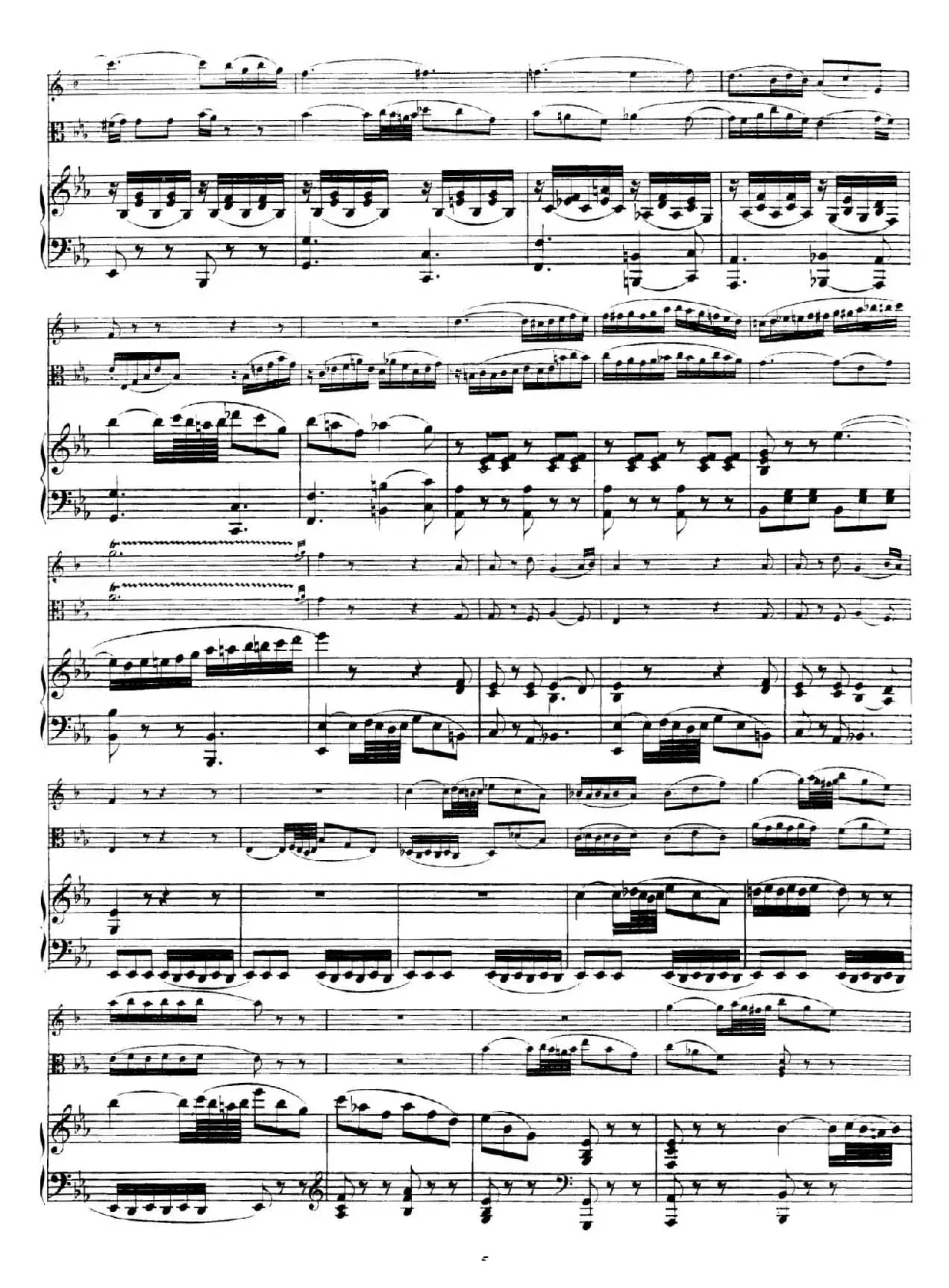 Piano Trio no.2 in E-flat Major K.498（降E大调钢琴三重奏）