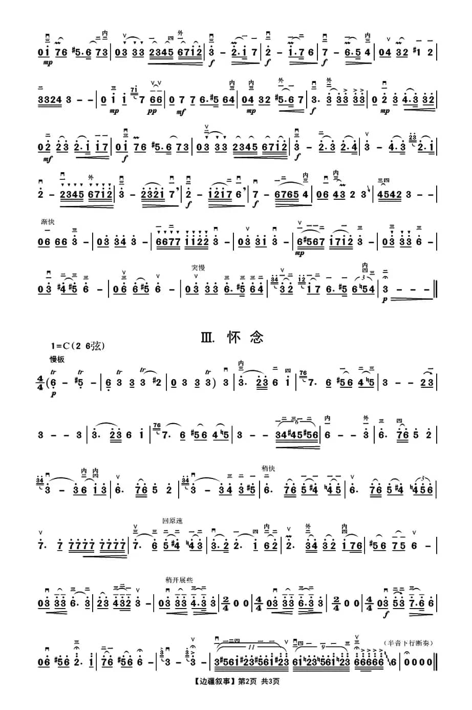 边疆叙事（二胡协奏曲）