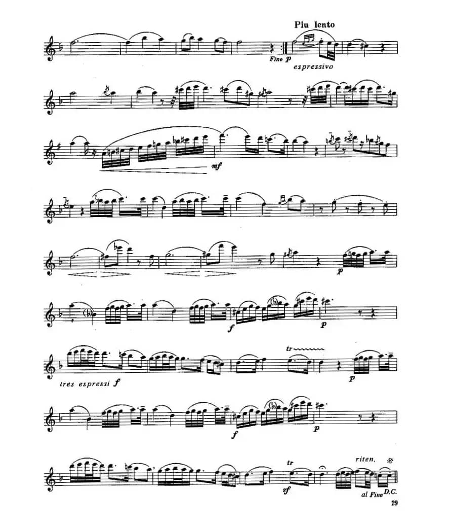 长笛四级考级曲谱