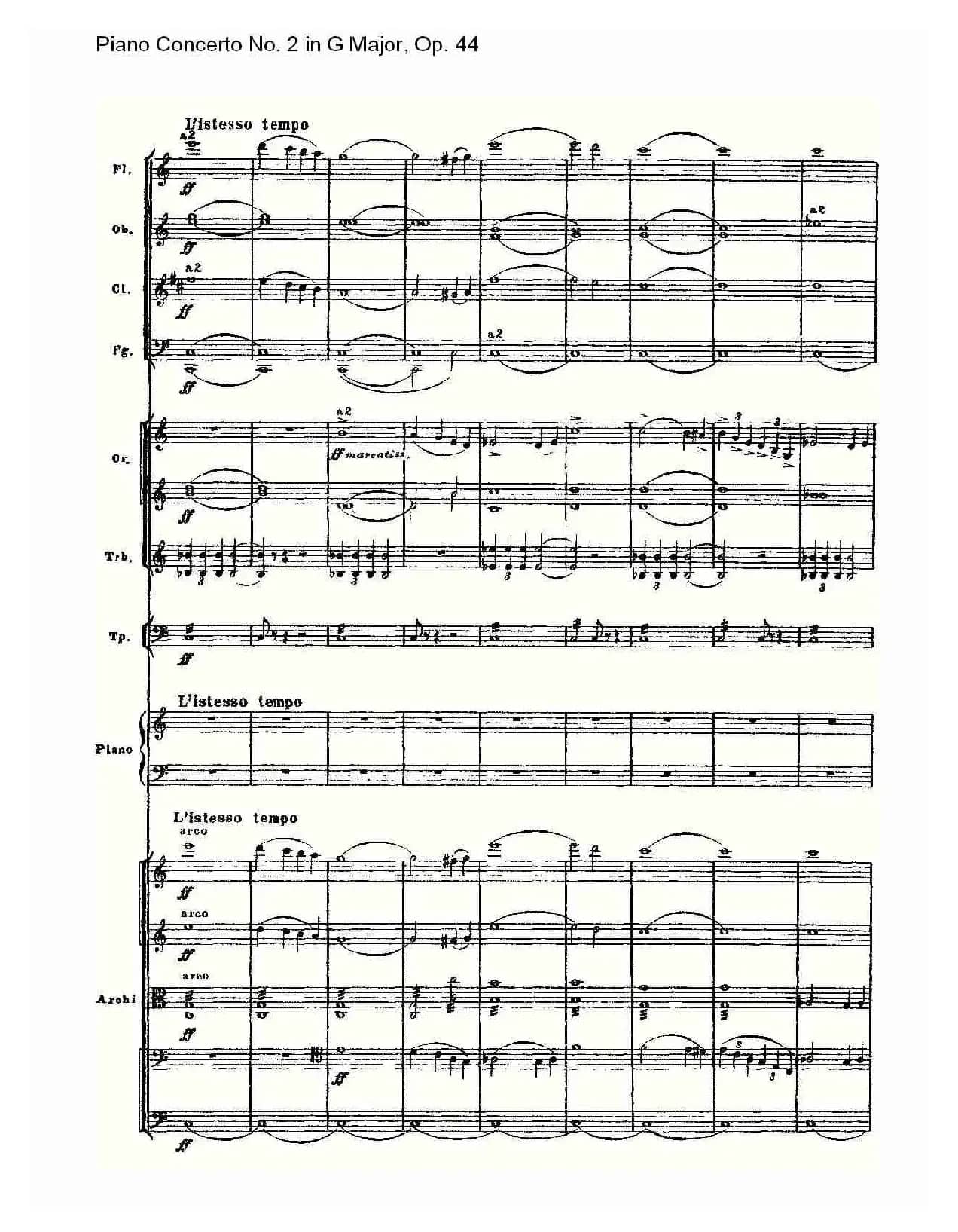 G大调第二钢琴协奏曲, Op.44第一乐章（一）