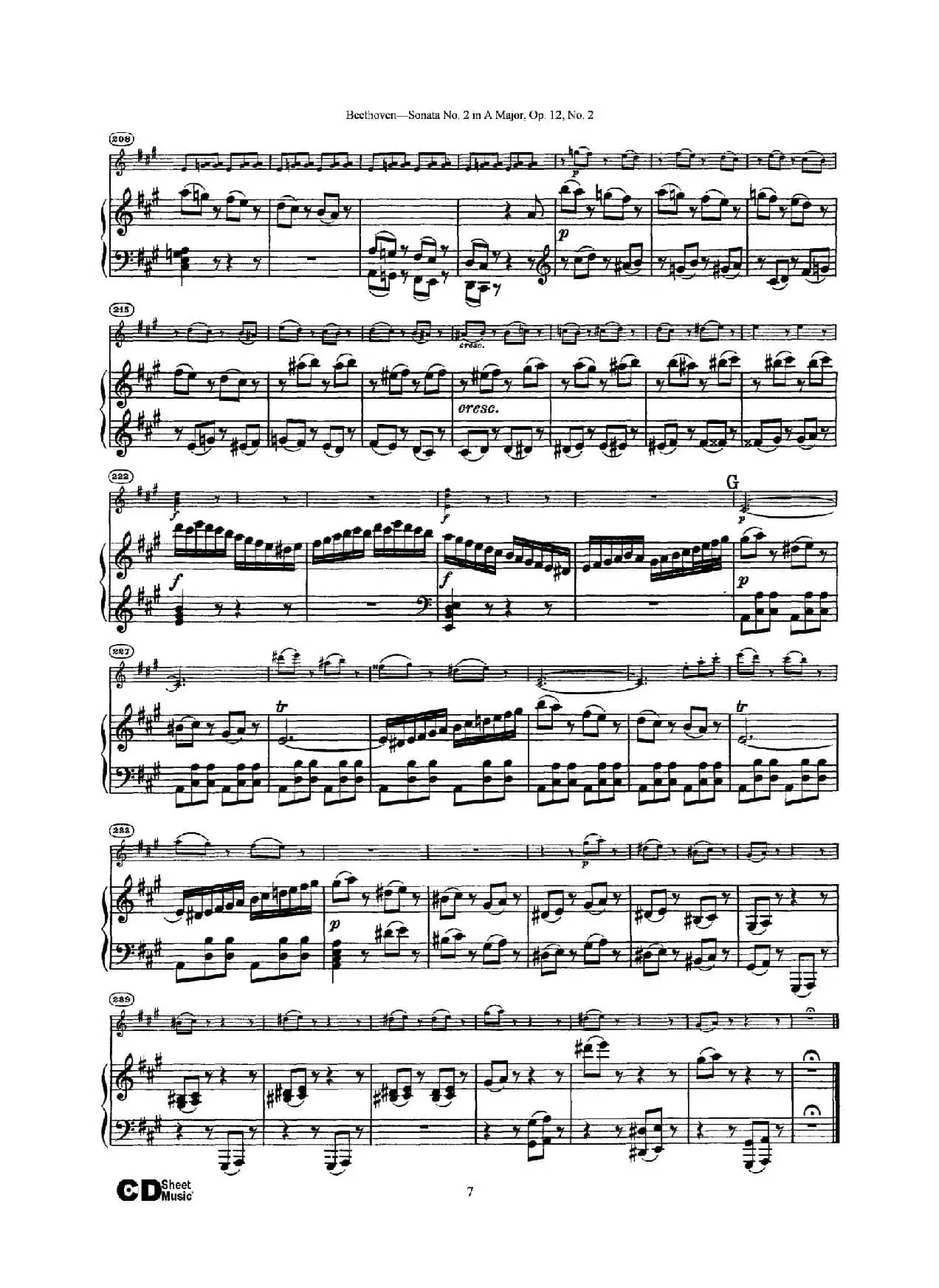 A大调第二小提琴奏鸣曲（Sonata No.2 in A Major Op.12,No.2）（小提琴+钢琴伴奏）