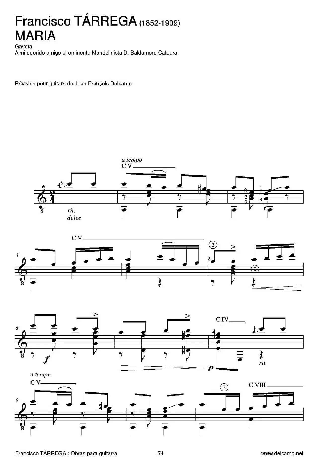 《塔雷加作品全集》第5部分（古典吉他）