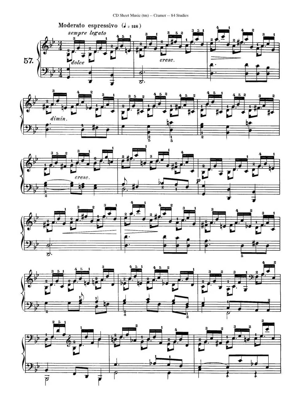 Cramer - 84 exercices（56—60）（克拉莫84首钢琴练习曲）