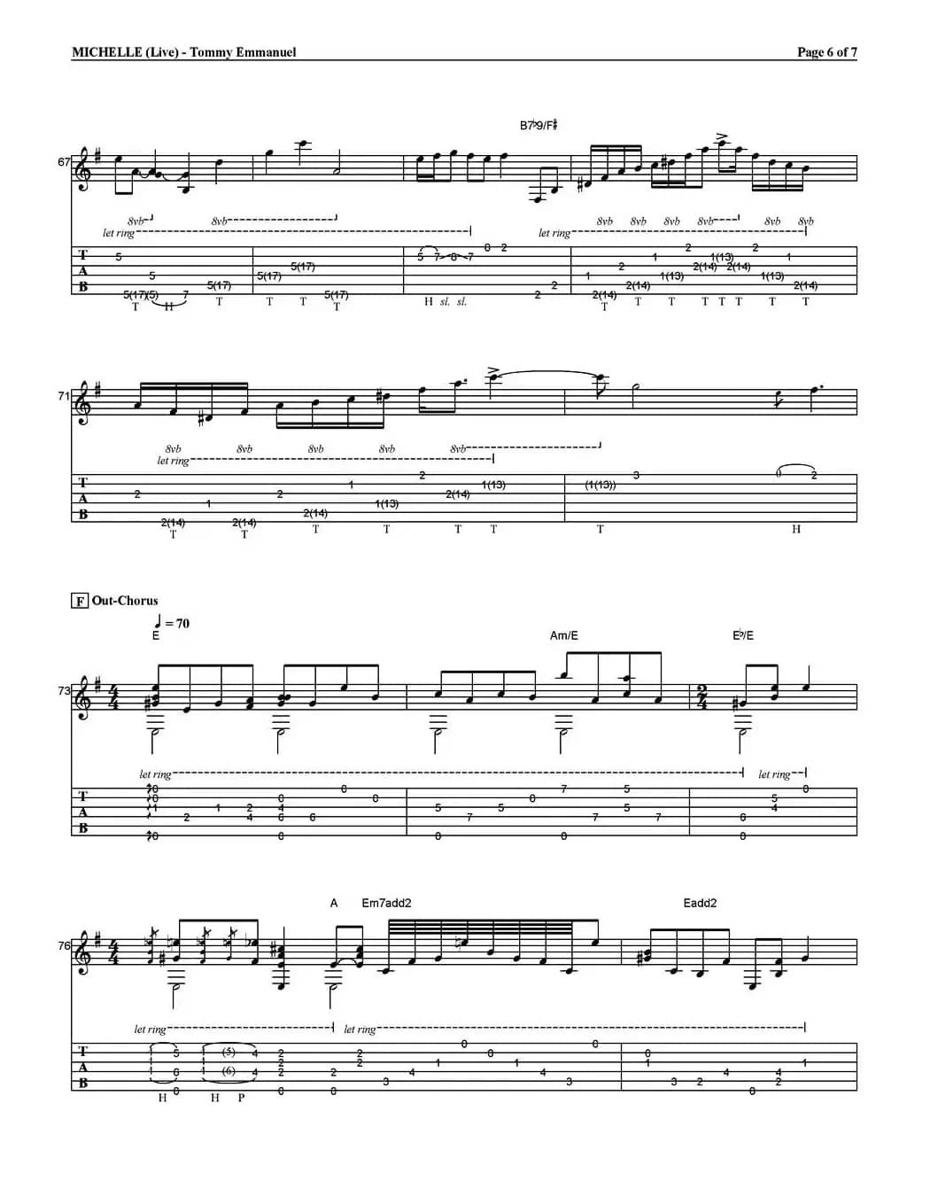 tommy emmanuel：michelle （live）（指弹吉他）