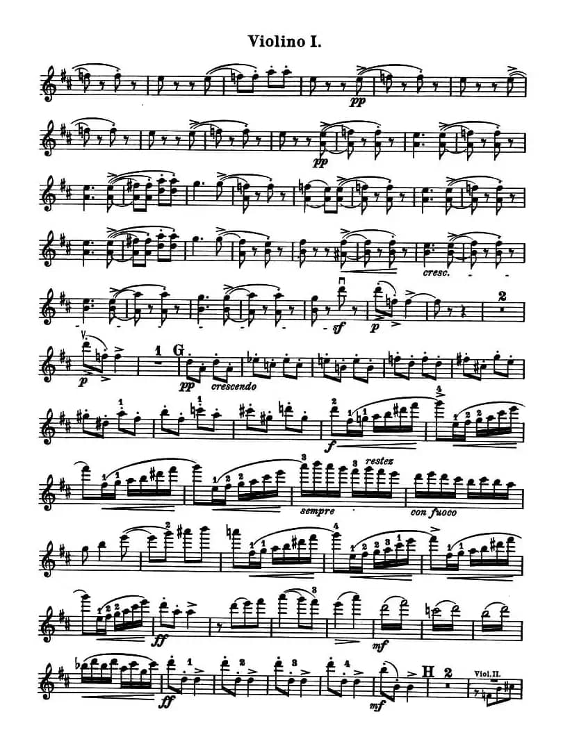 QUARTET No.1 IN D MAJOR Op.11（弦乐四重奏、小提琴分谱）