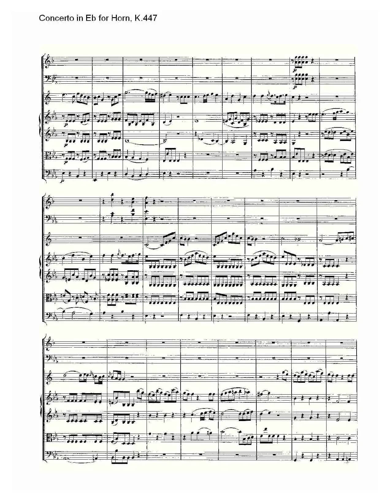 Concerto in Eb for Horn, K.447（Eb调法国号协奏曲, K.447）