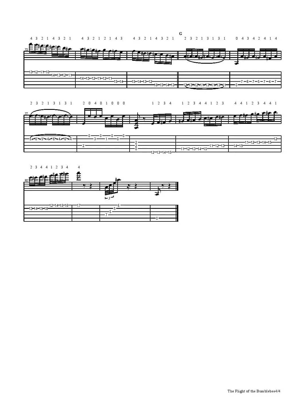 The Flight of the Bumblebee（ 五线谱+六线谱）