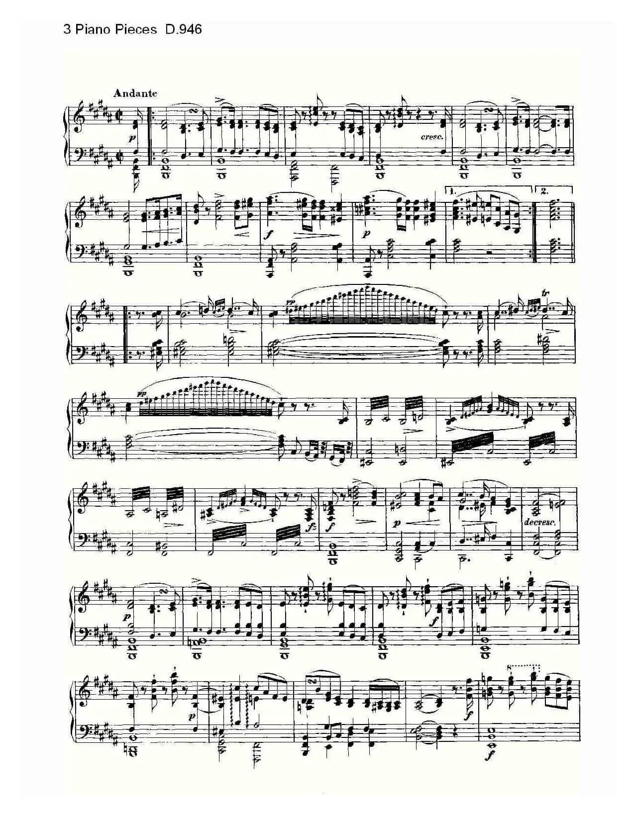 3 Piano Pieces D.946（钢琴三联奏D.946）