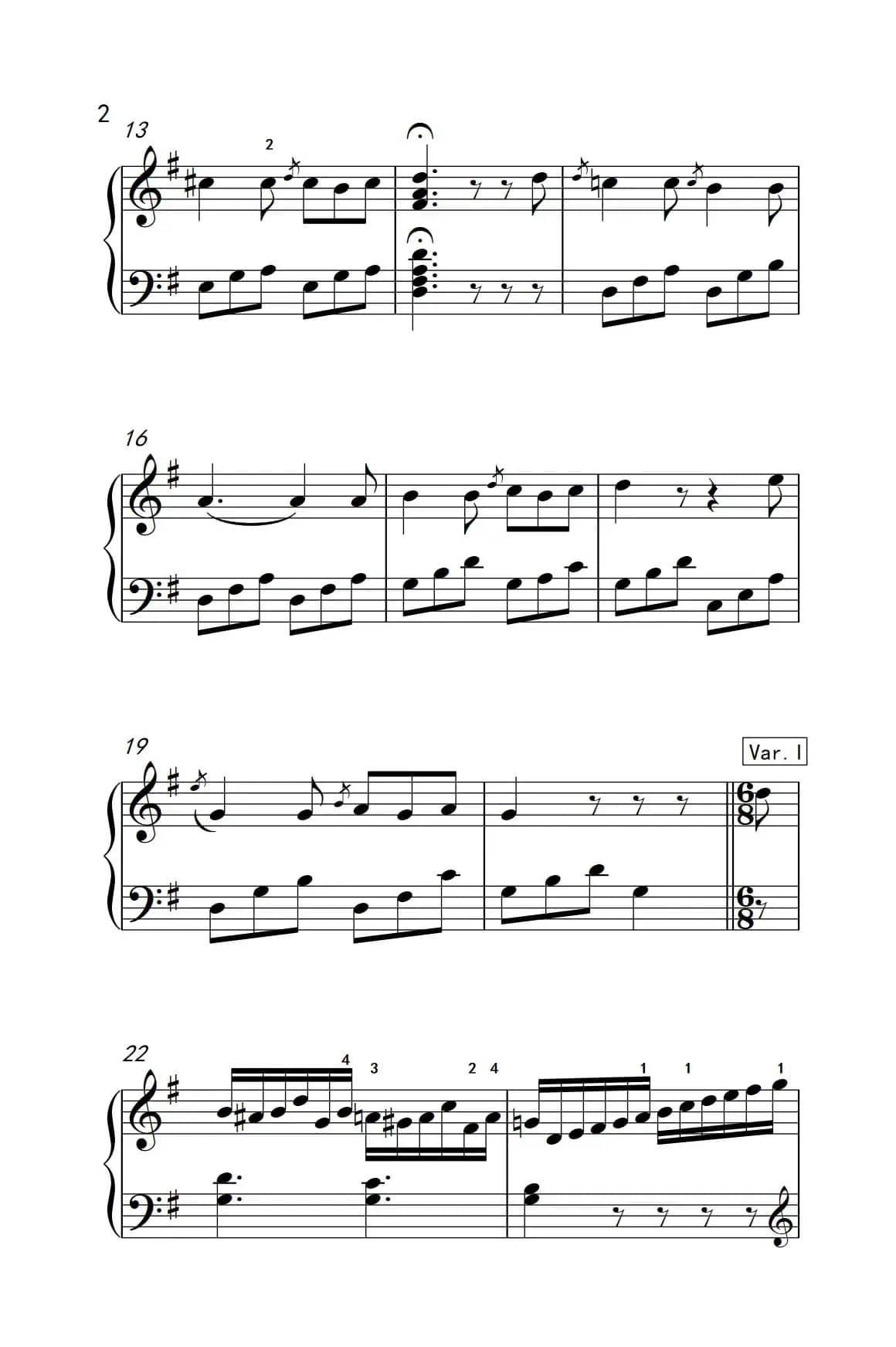 第七级2.G大调变奏曲 贝多芬（中央音乐学院 钢琴（业余）考级教程 7-9级）