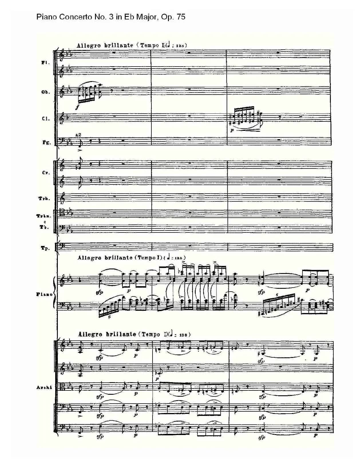 Piano Concerto No.3 in Eb Major, Op.75（Eb大调第三钢琴协奏）