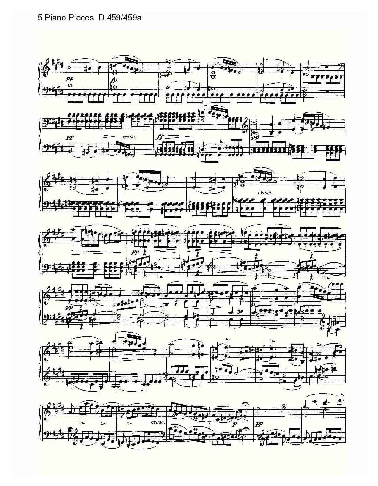 5 Piano Pieces D.459/459a(钢琴五联奏D.459/459a)