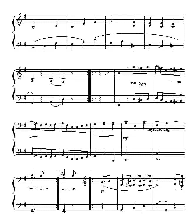 G大调小步舞曲（四手联弹之二）