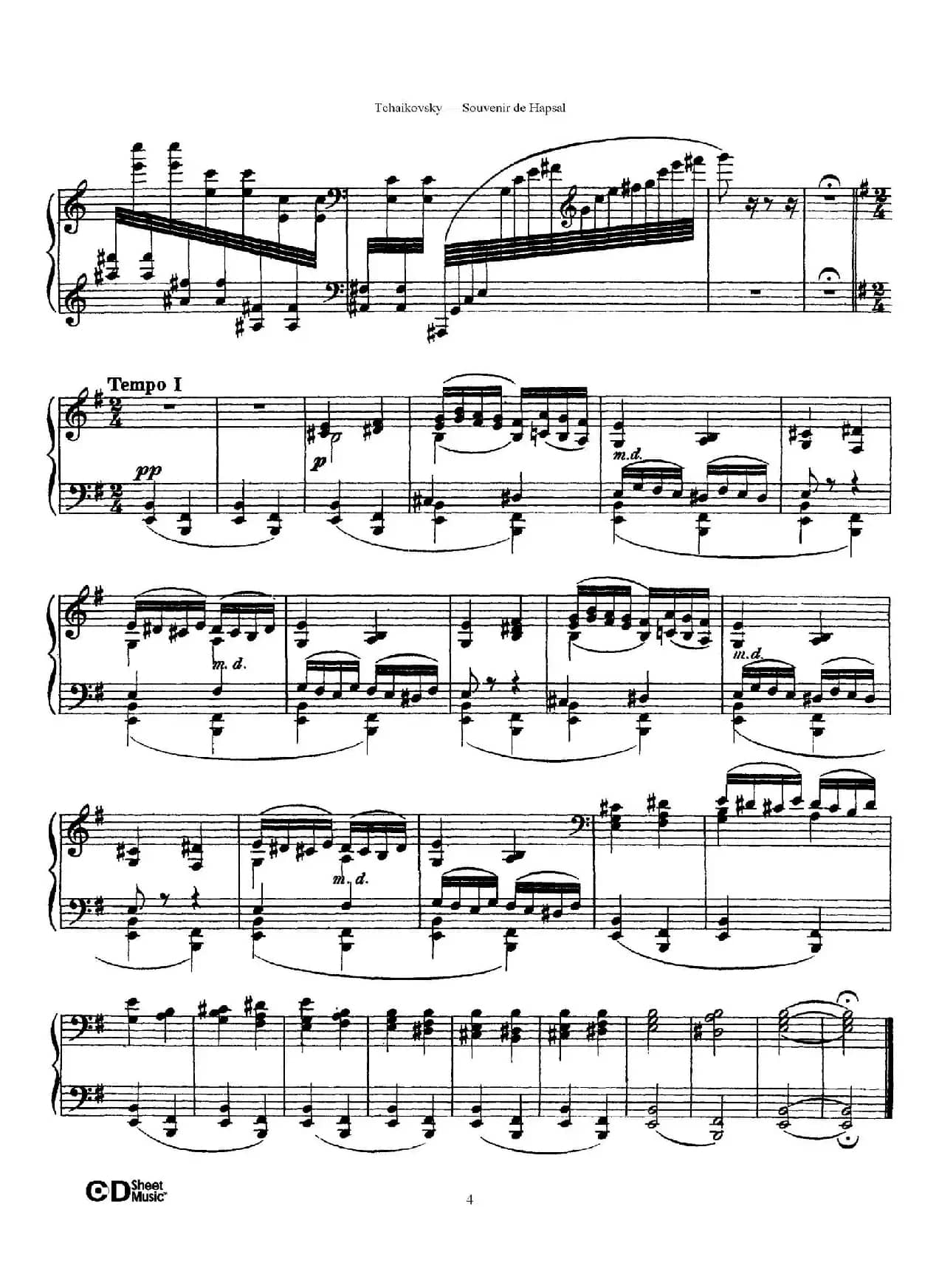 Souvenir de Hapsal Op.2（哈普萨的回忆·1）