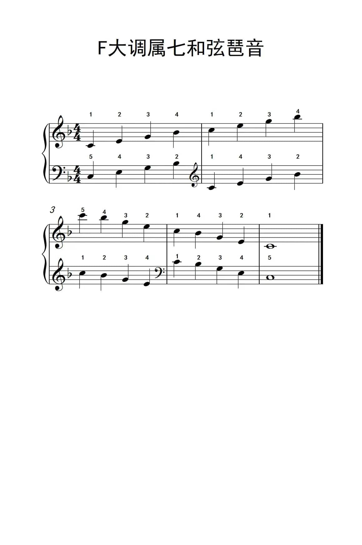 F大调属七和弦琶音（儿童钢琴练习曲）