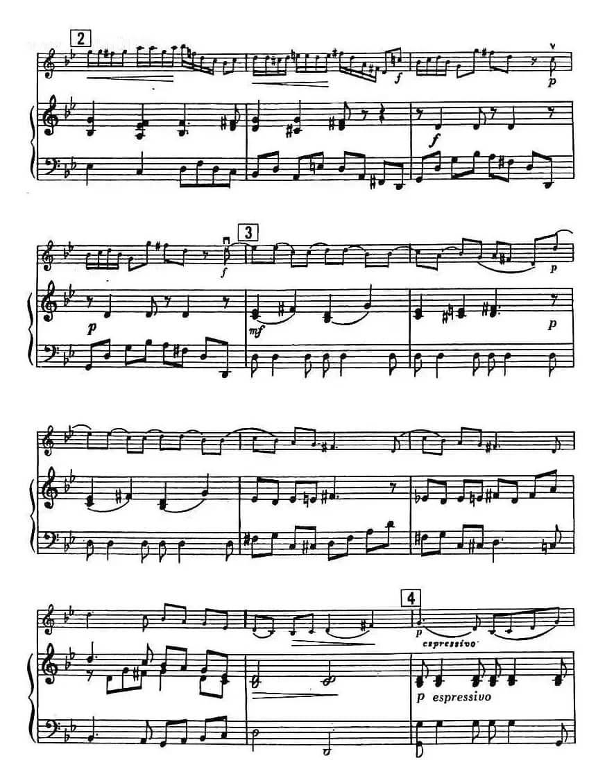 降B大调小奏鸣曲（小提琴+钢琴伴奏）