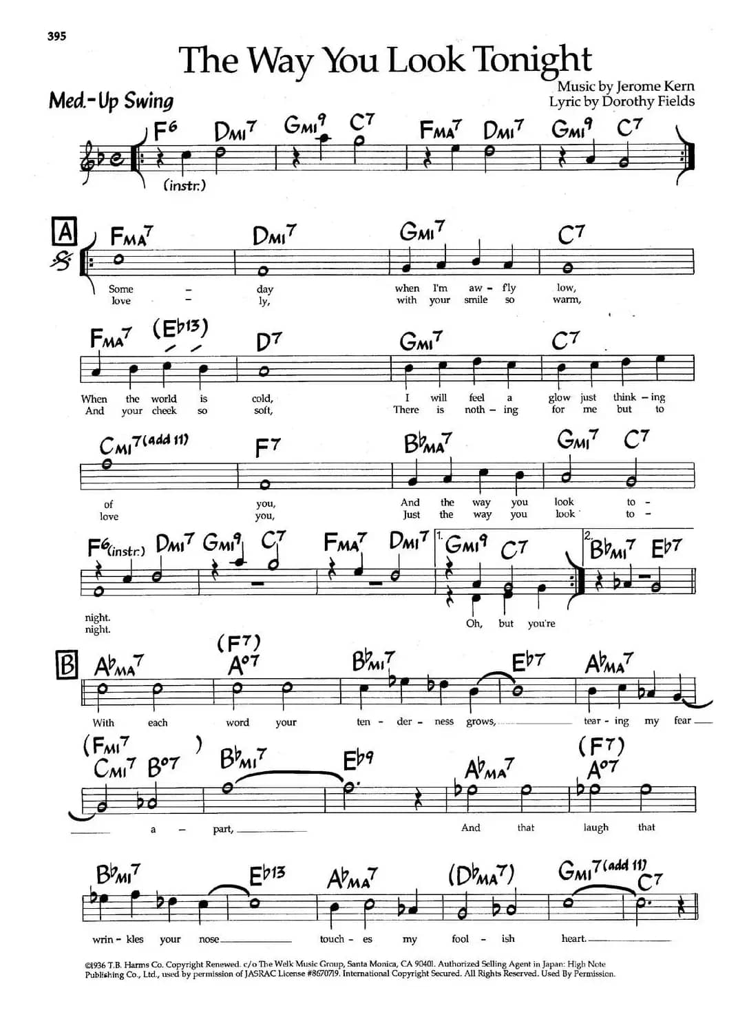 The Way You Look Tonight（爵士钢琴曲）