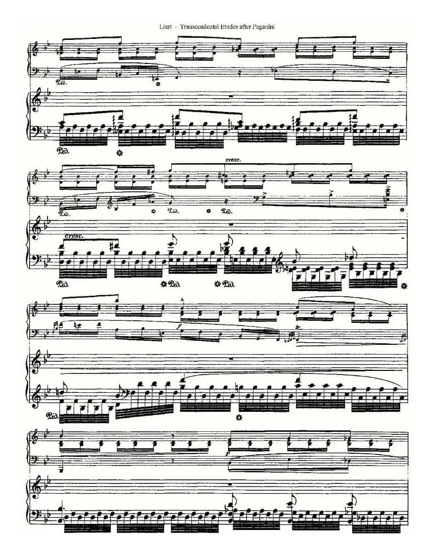 李斯特六首帕格尼尼练习曲之（一）