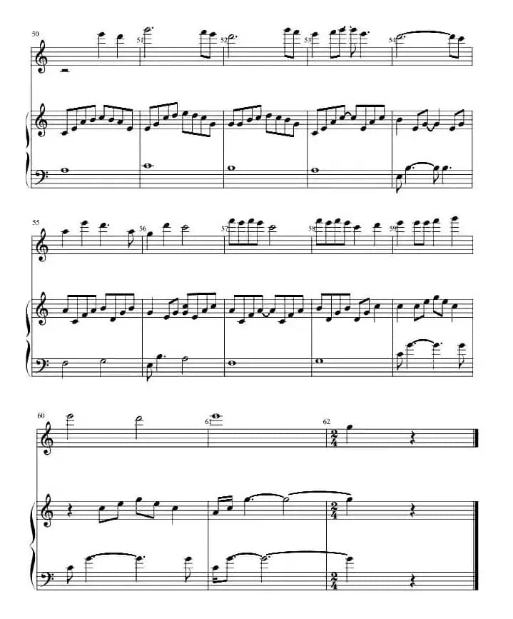 虫儿飞（钢琴伴奏谱）