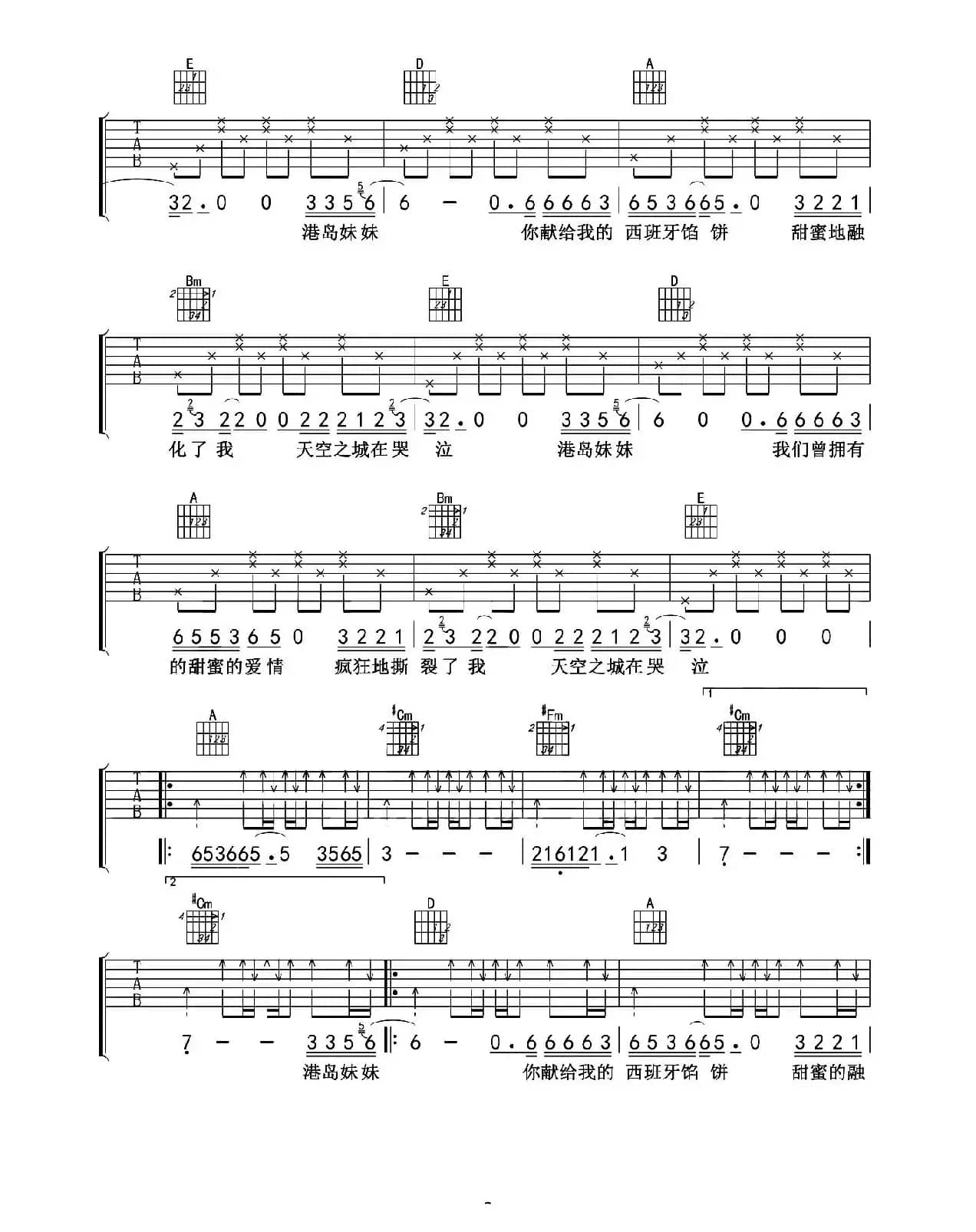 天空之城（爱德文吉他教室出品版）