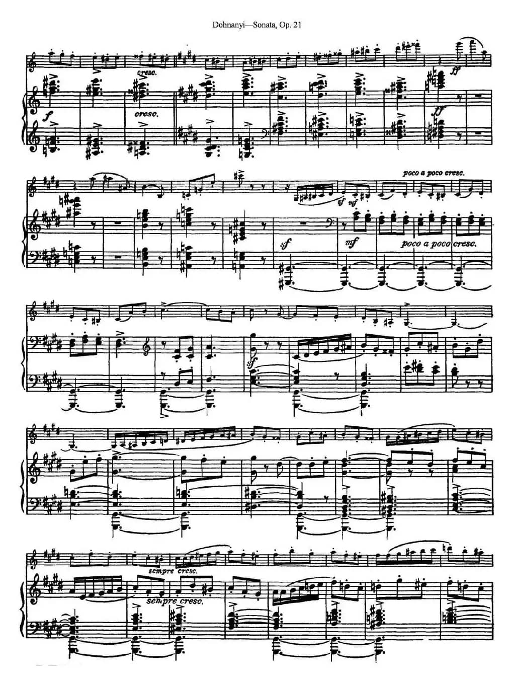 Dohnanyi Sonata Op.21（小提琴+钢琴伴奏）