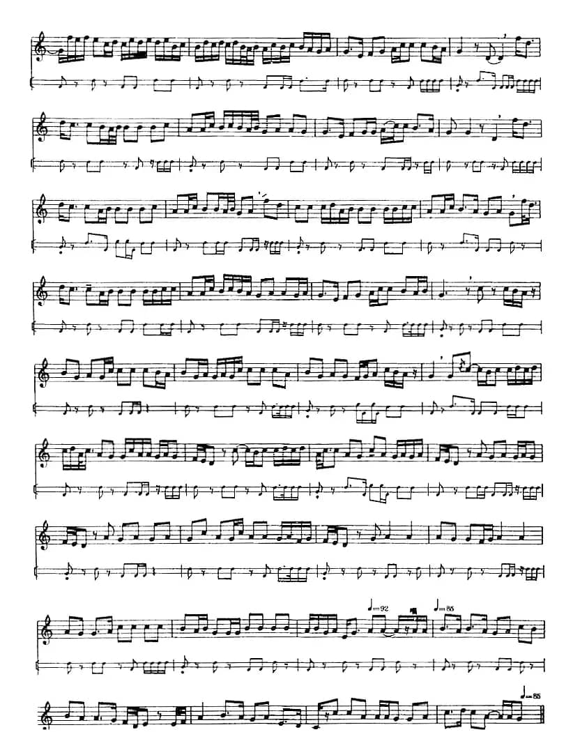 十二木卡姆：Ⅱ 且比亚特木卡姆 60——71（主旋律谱）